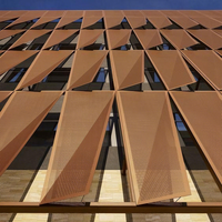 Système de bardage extérieur pour bâtiment, panneau perforé décoratif en aluminium creux, revêtement PVDF, classe ignifuge, pour auvent extérieur