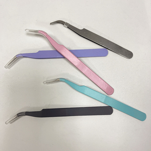 Stainless Steel Beauty Slanted Tweezers Colorful Pink Blue Purple DIY <strong>Eyelash</strong> Tweezer Nail Art Sticker <strong>Rhinestones</strong> Picking Tool - Product Image 2