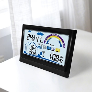 Smart ABS Weather <strong>Clock</strong> with DCF Signal Temperature Humidity Meter <strong>Barometer</strong> Vertical/Wall Mounted Outdoor Office Use Desktop - Product Image 3