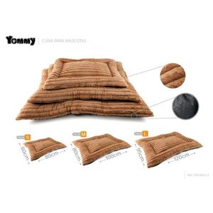 Set di Tre Pezzi di Cuscini per Cani in Pelliccia di Coniglio Marrone Grosso, Lettini per Animali Domestici - Product Image 1