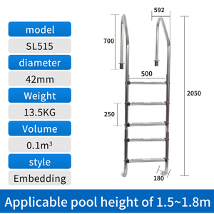 JUANPOOL SL Échelle de <span class=keywords><strong>piscine</strong></span> en acier inoxydable à bon prix avec 2/3/4/5 marches - Product Image 6