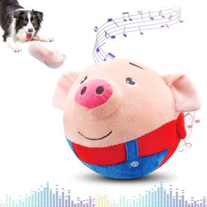Nuevo Juguete Electrónico Interactivo para Perros con Forma de Cerdo de Dibujos Animados, Recargable por USB, Pelota Saltarina para Mascotas, Juguete de Peluche con Sonido para Perros - Product Image 1