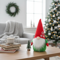 Compra al por Mayor de Gnomos Navideños de Peluche con Gorro de Copo de Nieve, Muñeco de Peluche Rojo y Verde con Campanas Decorativas