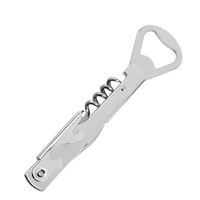 Ouvre-bouteille en bois personnalisable 4-en-1 : tire-bouchon multifonction pour bouteilles de vin et ouvre-boîte en bois