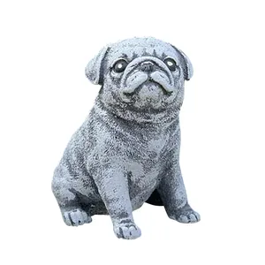 Pug Garden Statues Garden Pet Ornament Resin Dog Sculpture for Home