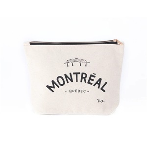 Custom Logo Canvas Zipper Pouch Reusable Fashion Portable Cosmetic Bag Printed <b>Handbag</b> for Travel Daily Use - Product Image 2