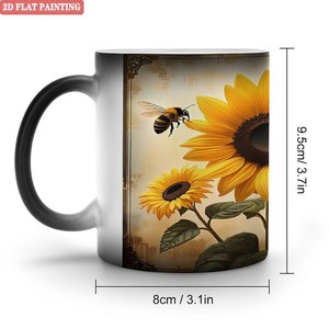 Custom Magic Mug Frosted Black 11oz <b>Ceramic</b> Heat Sensitive Blank <b>Cup</b> Birthday Theme - Product Image 4