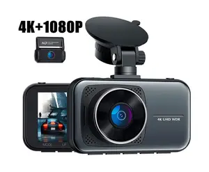 4K Touch Screen Dual Lens Dash Cam HD Car DVR with GPS WiFi Front and Rear Camera Rearview WiFi App Car Black Box