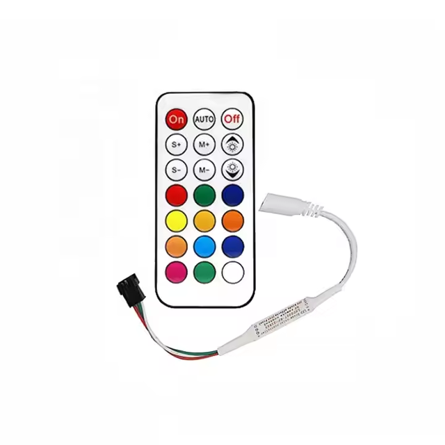 WS2811 WS2812B Mini RF Remote Control 21Keys DC5-24V LED Pixels Strip Light Controller 366Modes for Outdoor Holiday Lighting