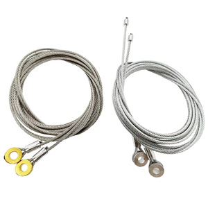 Câble en acier inoxydable de qualité 304, finition 2B, avec extrémités à œillet pour lampes suspendues et applications de freinage - Product Image 1
