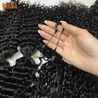 Extensions de cheveux humains à crocheter, 100g, à pointe plume, style ondulations profondes birmanes, très demandées