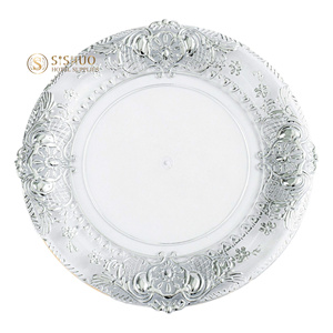 Fancy <strong>Plastic</strong> Plates White <strong>Tray</strong> Round Dishes With Patterns <strong>Plastic</strong> Plate for <strong>Dessert</strong> Decorative Dining Plate for Table Setting - Product Image 2