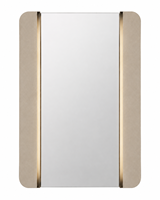 Miroir de salle de bain LED personnalisé pour hôtel avec éclairage double aile Greige Mineral Lightwell