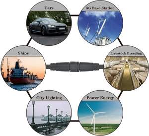 Aangepaste M12 Outdoor Solar 2-Core <span class=keywords><strong>3</strong></span>-Core Luchtvaart Mannelijke/Vrouwelijke Stekker Waterdichte Kabel - Product Image 6