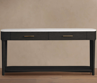 Meubles de salon modernes personnalisés en couleur, table console en bois massif, table d'entrée avec plateau en marbre