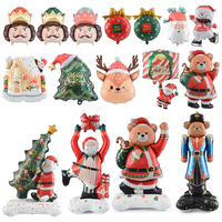 Ballons de décoration de festival grande taille, fournisseur de ballons en aluminium 3D sur le thème Joyeux Noël, motif Père Noël, bonhomme de neige, cadeau pour fête