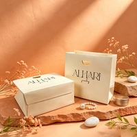 Sac de shopping en papier crème de luxe avec impression de logo personnalisé pour bijoux, emballage cadeau, présentation de bijoux