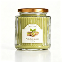 Bocaux en verre à couvercle hermétique en métal doré, de qualité alimentaire, à rayures gaufrées, pour confiture, miel, pouding, bougies et épices