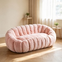 Fauteuil de sol convertible en mousse à mémoire de forme compressée, en forme de citrouille rose, petit fauteuil de loisirs en peluche