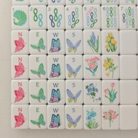 Nouvelle Offre Exceptionnelle : Élégantes Tuiles de Mahjong Américain OMHJGO-spring Garden en Acrylique (160 pièces) à Dos Rouge pour Cadeau de Luxe et Jeu de Société
