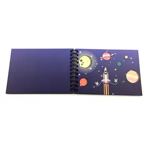 Paper Hardcover Spiral Bound 4x6 DIY Self Stick Scrapbook Photo Album for boys