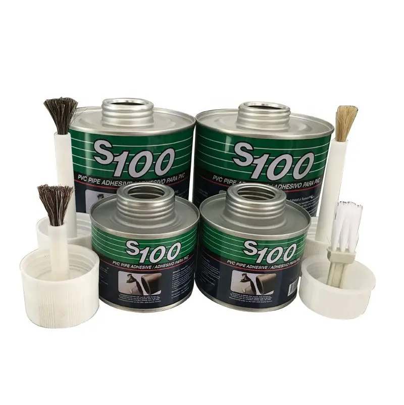 100ml, adesivo do metal 500g pode embalar a lata da colagem do cimento do PVC pode caixa do metal com tampa plástica e escova