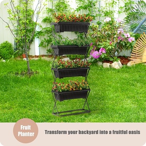 Support vertical à 4 niveaux pour plantes et fleurs avec 4 trous <span class=keywords><strong>de</strong></span> drainage <span class=keywords><strong>Lit</strong></span> <span class=keywords><strong>de</strong></span> <span class=keywords><strong>jardin</strong></span> surélevé pour la culture <span class=keywords><strong>de</strong></span> légumes, <span class=keywords><strong>de</strong></span> fleurs et d'herbes. - Product Image 3