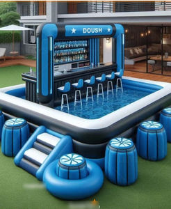 Toboggan gonflable de bar à louer Toboggan de jeux extérieur Toboggan gonflable de parc Toboggans aquatiques gonflables à double voie - Product Image 4