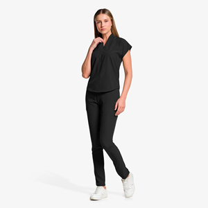 Ensemble de pantalon de jogging et haut à col en V personnalisé Bestex, unisexe, slim, professionnel, uniformes médicaux d'hôpital avec logo pour les médecins, les infirmières et les patients - Product Image 1