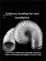 Tuyau de ventilation flexible en aluminium double face et acier inoxydable, résistant aux hautes températures, pour l'air frais des écoles