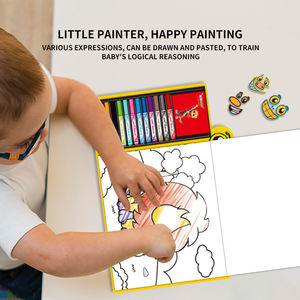 Keybaby Toptan Yeni Gelen 28 Sayfa Sevimli Gözlü Oyuncaklar Suluboya Kalemi Komik Yüz Değiştiren Boyama Kitabı Çocuklar İçin Karalama Zamanı - Product Image 4
