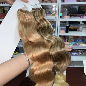 Parrucche per capelli crespi afro a doppia serie di capelli indiani umani al 100% estensioni dei capelli all'uncinetto all'ingrosso micro anello ad anello - Product Image 5