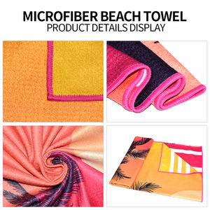 Serviette de <span class=keywords><strong>plage</strong></span> réversible à carreaux ananas, noix de coco et coucher de soleil - Product Image 2