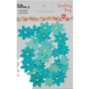 Head Blue Color Handmade Mini Paper Flower