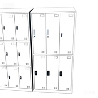 Armoire casier multi-utilisateurs en acier inoxydable 304 avec dessus incliné et conception anti-poussière, casiers de rangement pour employés pour cantines d'usines alimentaires