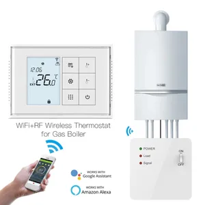 Hysen haftalık ev akıllı programlama RF kablosuz kazan termostatı güç tabanı ile