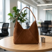 Sac à main de grande capacité de haute qualité pour femmes, sac en daim vintage marron, sac hobo à bandoulière avec sangles réglables et fermeture éclair