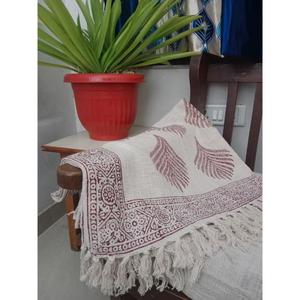 Super <b>White</b> Fabric Handmade Cotton <b>Throw</b> Blanket Printed Tassels Eco-friendly Lightweight All-Season Home Decor for Great Price - Product Image 2
