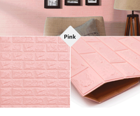 Autocollant mural 3D PE en mousse couleur brique, autocollant mural auto-adhésif en mousse XPE, papier peint souple pour la décoration intérieure