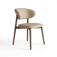 Chaise de salle à manger moderne en bois massif de style nordique avec assise et dossier rembourrés, chaise d'appoint pour salle à manger, maison, hôtel
