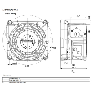 Ventiladores Axiales ebmpapst W2D155-EB08-01 de 155 mm, 42 W, 230 V CA, Ventiladores Eléctricos, Ventiladores de Aire Acondicionado, Ventiladores de Refrigeración Axiales - Product Image 3