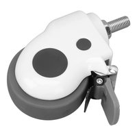 Roulettes pivotantes robustes avec frein en TPR et nylon, capacité de 70 kg, 3 pouces, faible bruit, pour tables médicales et bureaux