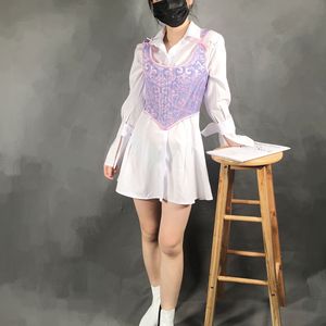 Corset élégant à lacets floraux pour femmes soutien-gorge enveloppant à bandage push-up avec nœud d'épaule contrôle ferme conception respirante - Product Image 2