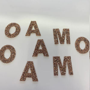 Oro Hotfix lettere strass, completo alfabeto <span class=keywords><strong>A-Z</strong></span> Patch strass con adesivo, maglia lettere Bling - Product Image 6