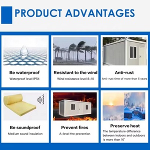 Contenedor Móvil Impermeable de Panel Sándwich de 40 pies, Prefabricado, Moderno, para Coche, Motocicleta, Garaje, Cochera, Almacenamiento, Cuarto de Herramientas - Product Image 6