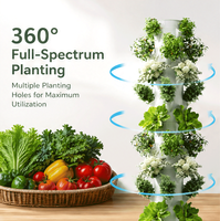 Système de culture hydroponique verticale automatique à 5 niveaux pour tour de jardinage, en matériau ABS, pour culture de légumes en intérieur/extérieur