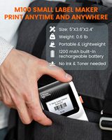 Imprimante d'étiquettes mini 2 pouces M100 Bluetooth, imprimante d'étiquettes sans encre, portable, pour étiquettes d'adresse/prix/bureau