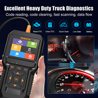 HUMZOR NC610 12V 24V OBD2 Scanner Falut Outil de diagnostic pour voiture Heavy Duty Truck 2-en-1 Check Engine Code Reader Live Data J1939