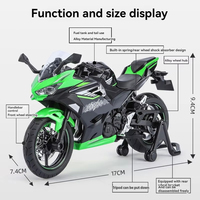 1:12 échelle Kawasaki 400 métal moulé sous pression jouet pullback enfants volant avant décorer Simulation moto modèle
