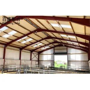 Prefabricated Cattle Shed Farms Steel Structure Building Quick Build Horse Stable Construction Poultry Side Wall Sheep Goat